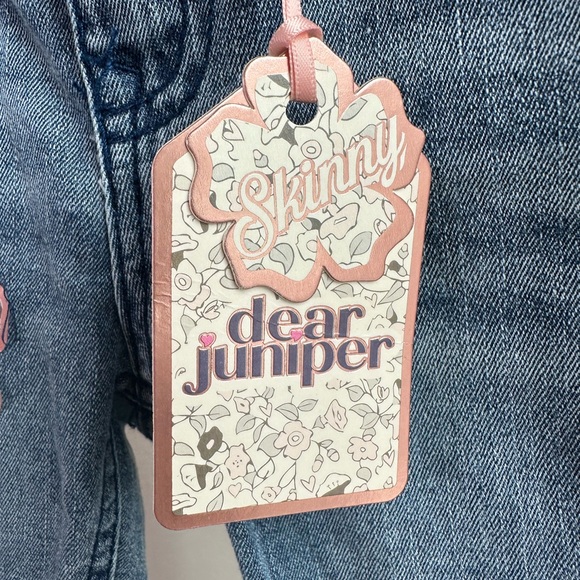 Dear Juniper Girls Skinny Jeans size 6 NWT! Roll cuff, distressed knees. - Picture 7 of 7